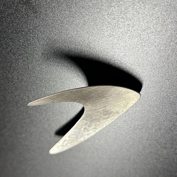 Vintage MCM Beau Sterling Boomerang Brooch Pin Mid Century Modern - Picture 3 of 8